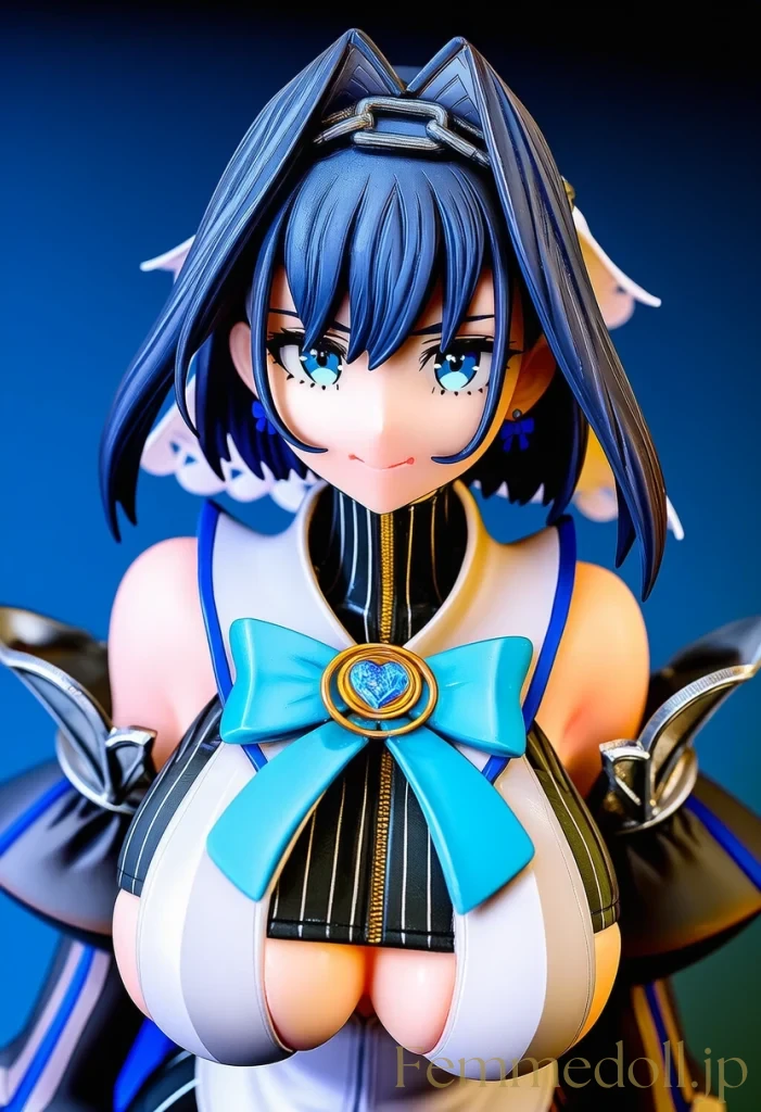 【hololive】オーロ・クロニー「触れたくなるでしょ？」爆乳見せつけ誘惑【フィギュア風AIエロ24枚】 4枚目