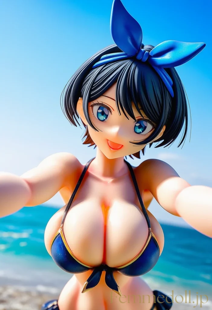 【彼女、お借りします】更科瑠夏海水着の爆乳がはみ出しプルプル誘惑【巨乳エロCG30枚】 30枚目