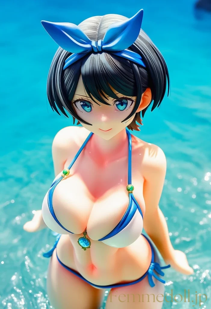 【彼女、お借りします】更科瑠夏海水着の爆乳がはみ出しプルプル誘惑【巨乳エロCG30枚】 11枚目