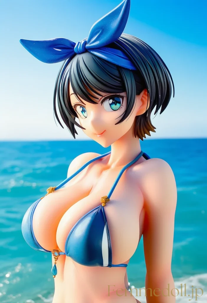 【彼女、お借りします】更科瑠夏海水着の爆乳がはみ出しプルプル誘惑【巨乳エロCG30枚】 6枚目