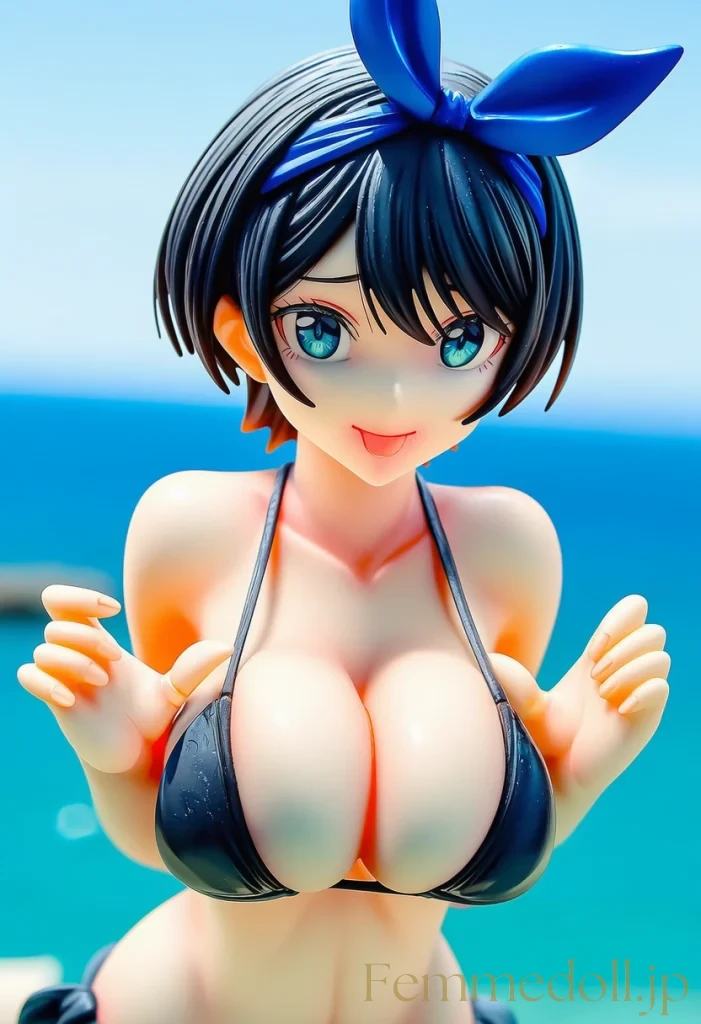 【彼女、お借りします】更科瑠夏海水着の爆乳がはみ出しプルプル誘惑【巨乳エロCG30枚】 2枚目