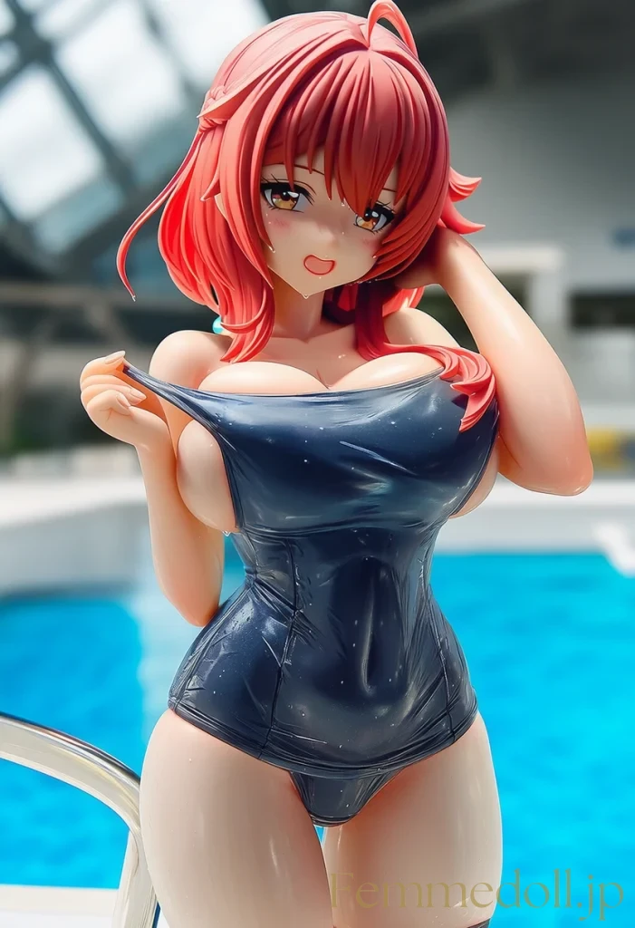 スク水巨乳女の子の濡れ体ってこんなにスケベ？悶絶のエロイラストまとめ 5枚目