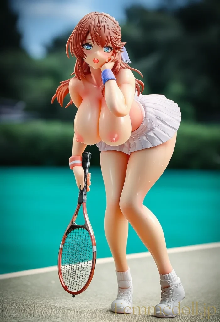 【オリジナル】テニス美少女「んっ、汗が…」胸チラで男をムラムラさせちゃう♡【AIエロイラスト24枚】 8枚目