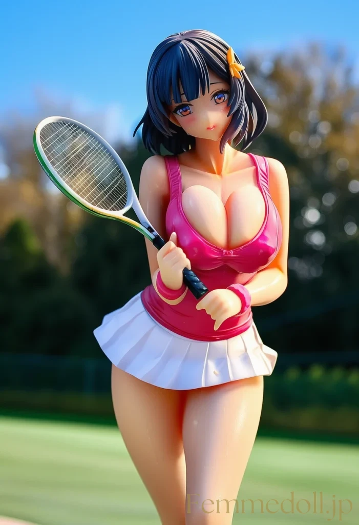 【オリジナル】テニス美少女「んっ、汗が…」胸チラで男をムラムラさせちゃう♡【AIエロイラスト24枚】 1枚目