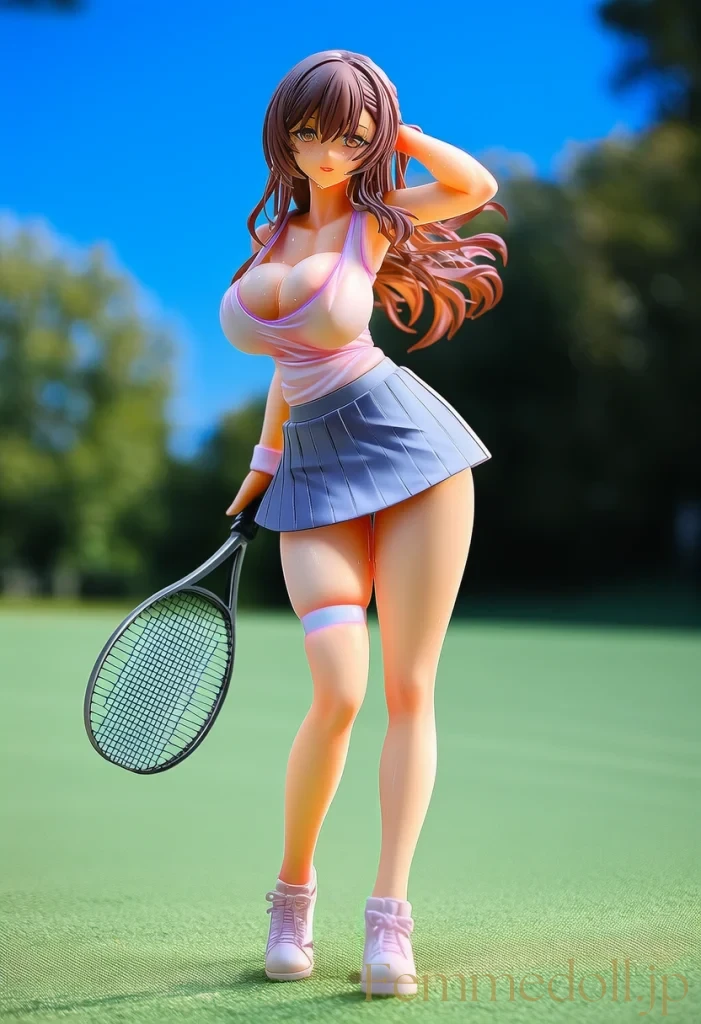 【オリジナル】テニス美少女「んっ、汗が…」胸チラで男をムラムラさせちゃう♡【AIエロイラスト24枚】 22枚目