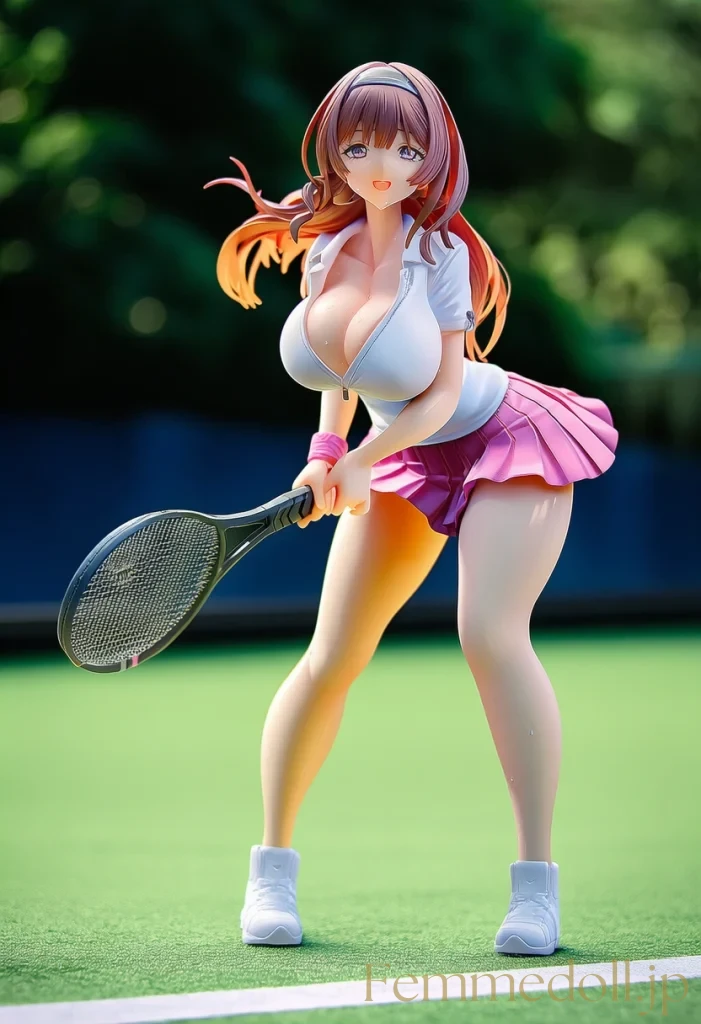 【オリジナル】テニス美少女「んっ、汗が…」胸チラで男をムラムラさせちゃう♡【AIエロイラスト24枚】 18枚目