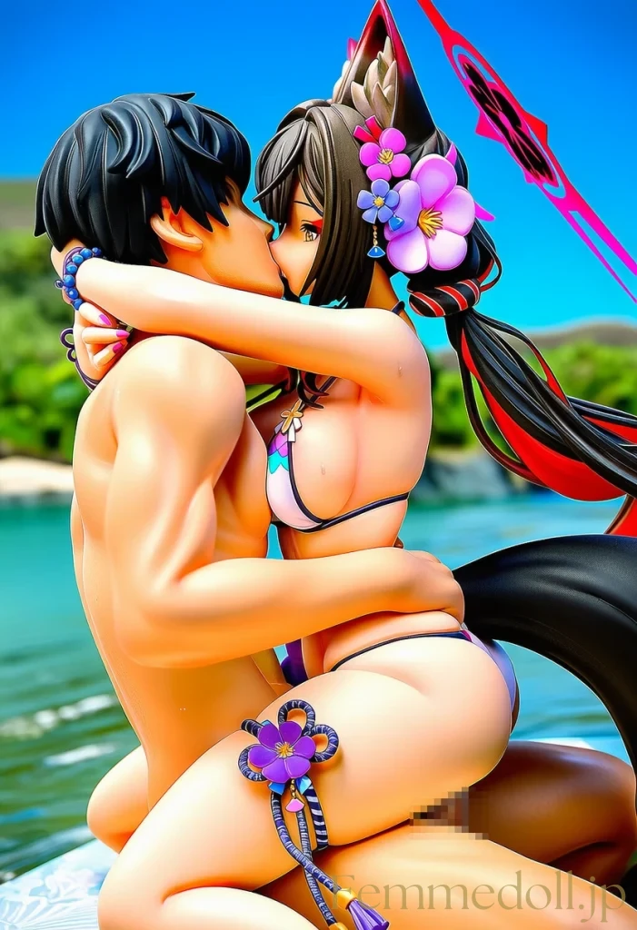 【ブルアカ/エロ画像】狐耳ワカモが先生と水着SEXでイキまくる画像集 14枚目