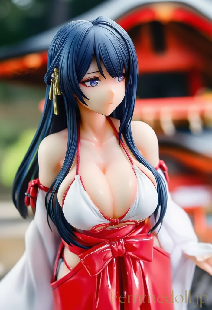 【オリジナル】巨乳少女「は、恥ずかしい…」巫女風ビキニで境内お散歩【AIエロ30枚】 47枚目