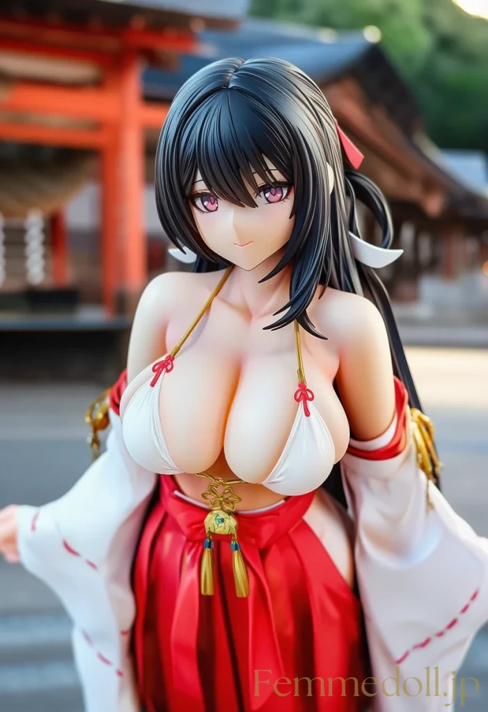 【オリジナル】巨乳少女「は、恥ずかしい…」巫女風ビキニで境内お散歩【AIエロ30枚】 45枚目