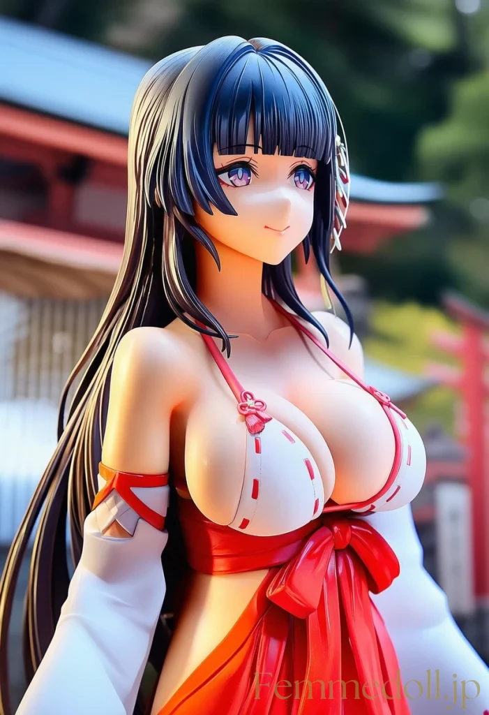 【オリジナル】巨乳少女「は、恥ずかしい…」巫女風ビキニで境内お散歩【AIエロ30枚】 43枚目