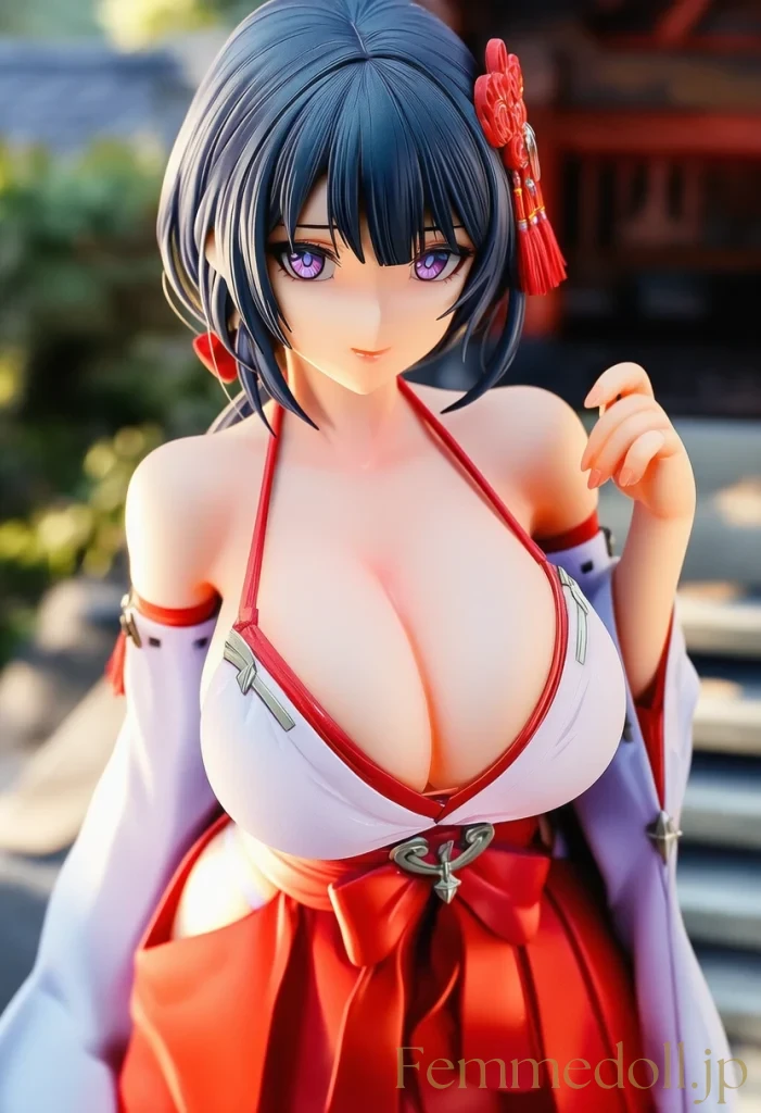 【オリジナル】巨乳少女「は、恥ずかしい…」巫女風ビキニで境内お散歩【AIエロ30枚】 77枚目