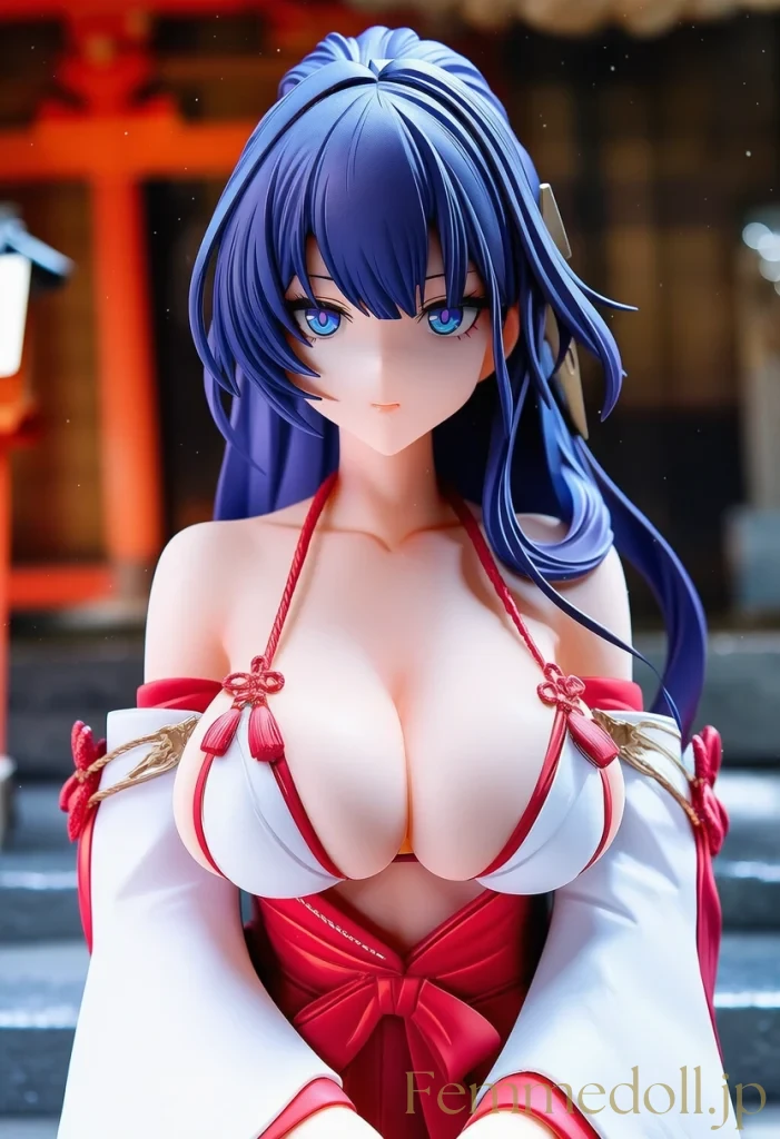 【オリジナル】巨乳少女「は、恥ずかしい…」巫女風ビキニで境内お散歩【AIエロ30枚】 31枚目