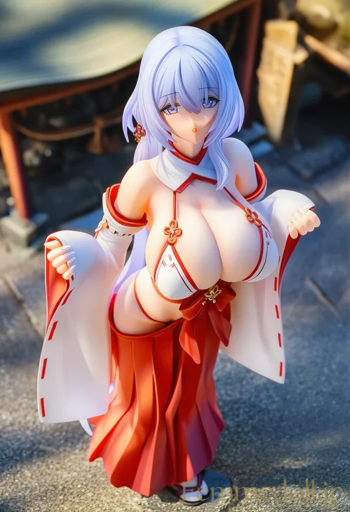 【オリジナル】巨乳少女「は、恥ずかしい…」巫女風ビキニで境内お散歩【AIエロ30枚】 75枚目