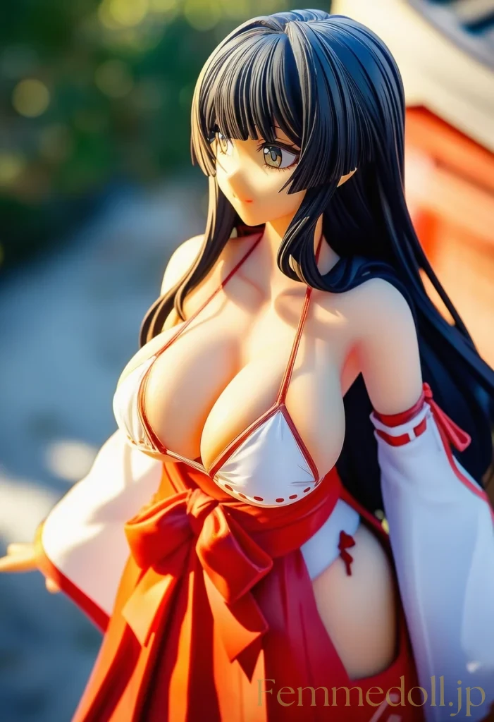 【オリジナル】巨乳少女「は、恥ずかしい…」巫女風ビキニで境内お散歩【AIエロ30枚】 67枚目