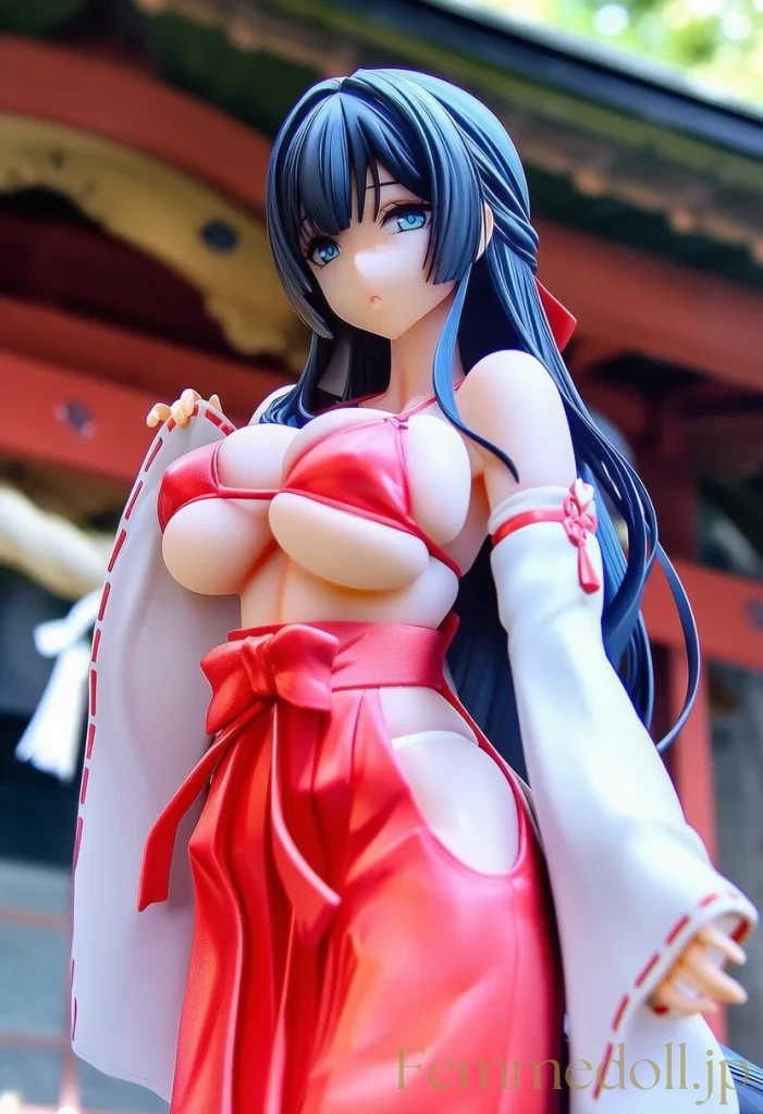 【オリジナル】巨乳少女「は、恥ずかしい…」巫女風ビキニで境内お散歩【AIエロ30枚】 65枚目