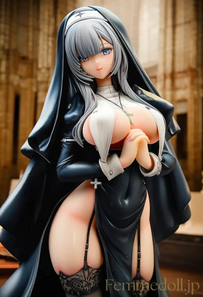 【オリジナル】聖なる爆乳シスター、おっぱい強調衣装でむちむちボディが限界に【フィギュア風エロイラスト30枚】 26枚目