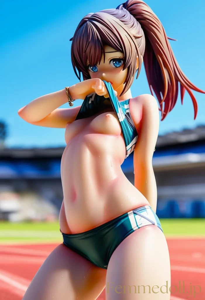 【オリジナル】陸上少女「もっと見て…」トラックで引き締めボディ全開【AIエロイラスト36枚】 11枚目