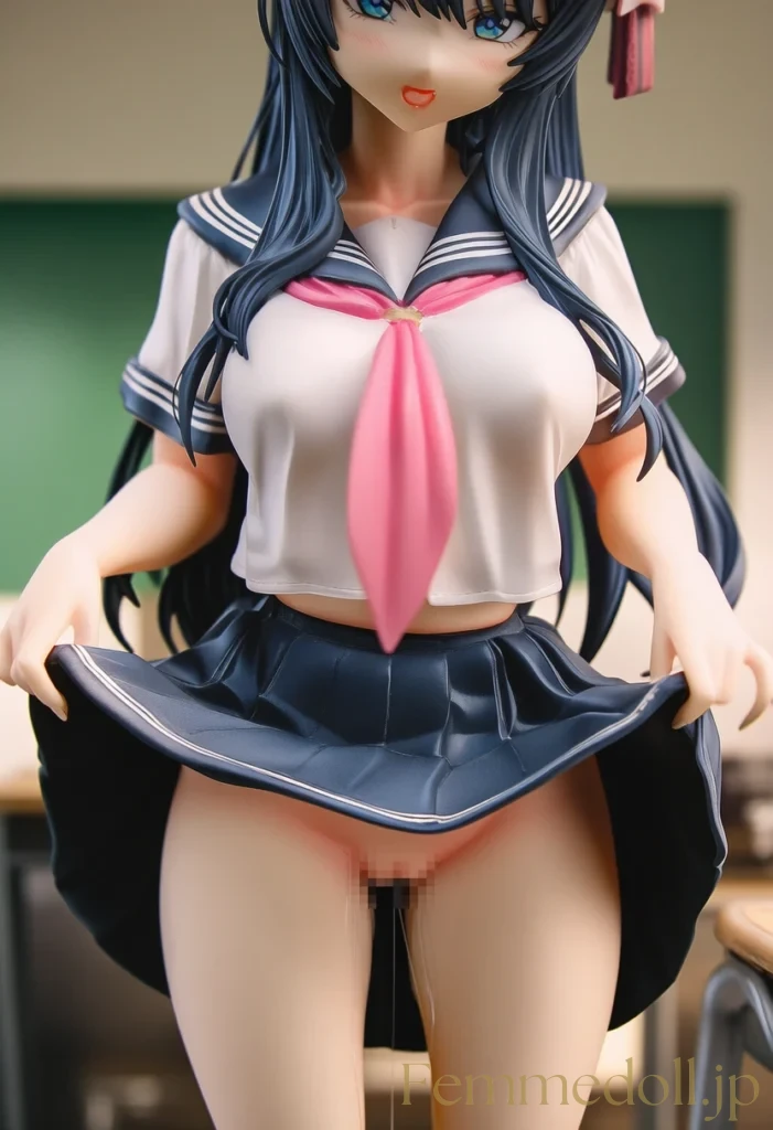 放課後の教室で胸を晒すノーパン巨乳JK『先生、見て…』甘く誘うイラスト30枚 51枚目