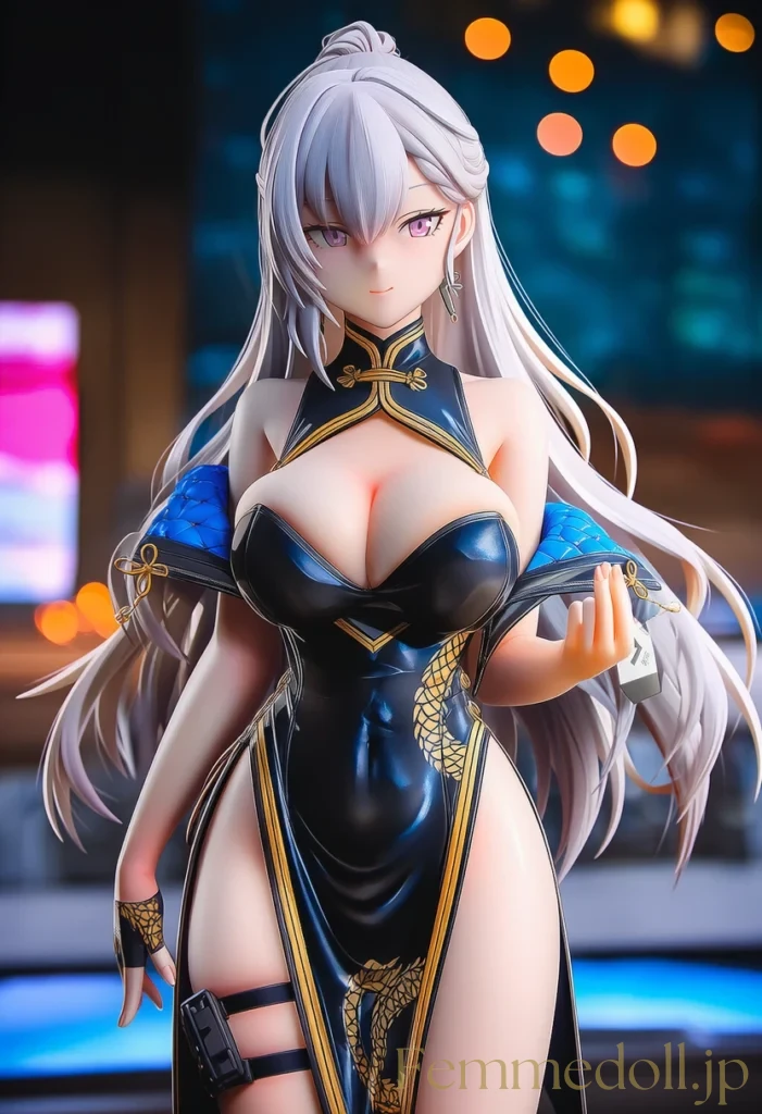 艶やかなチャイナドレスに包まれた爆乳美女 75枚目