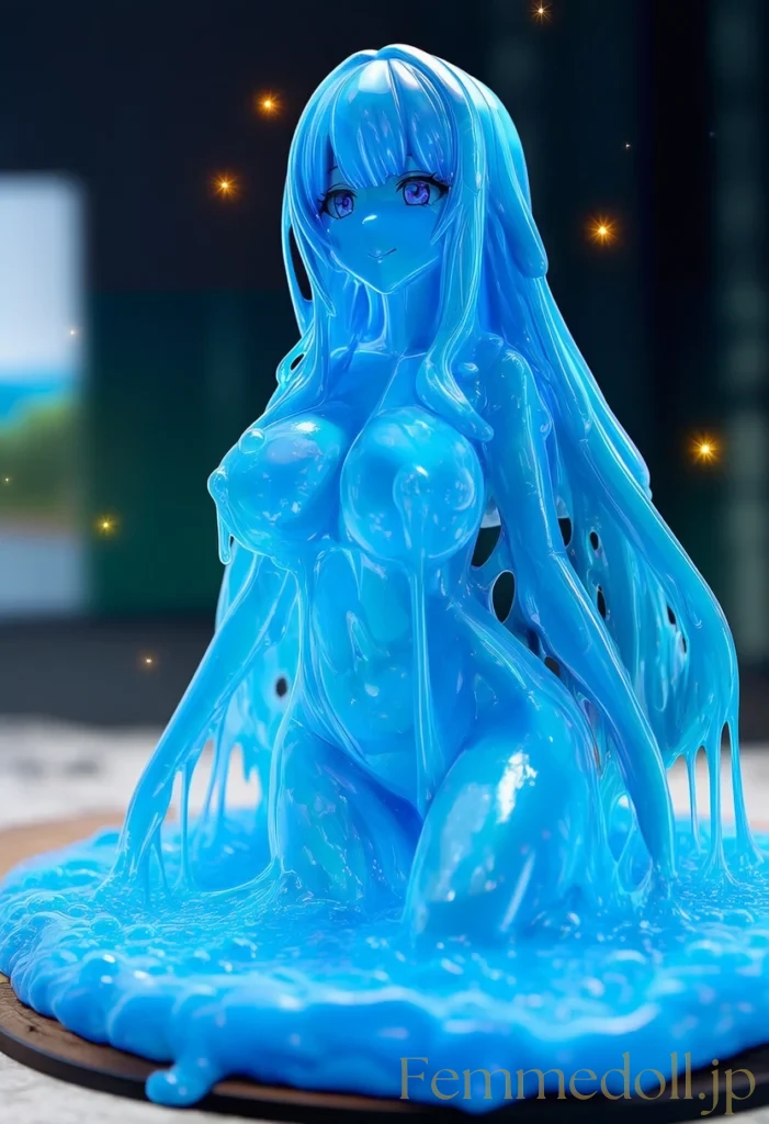 半透明の爆乳スライム娘　ぬるぬるボディで誘う淫らな誘惑 27枚目